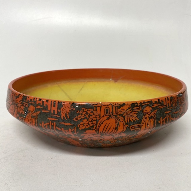 BOWL, Orange Black Asian Design